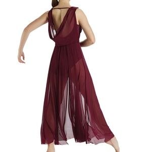 Balera Double Cowl Mesh Maxi Dress
